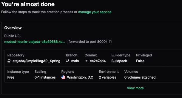 API deployed