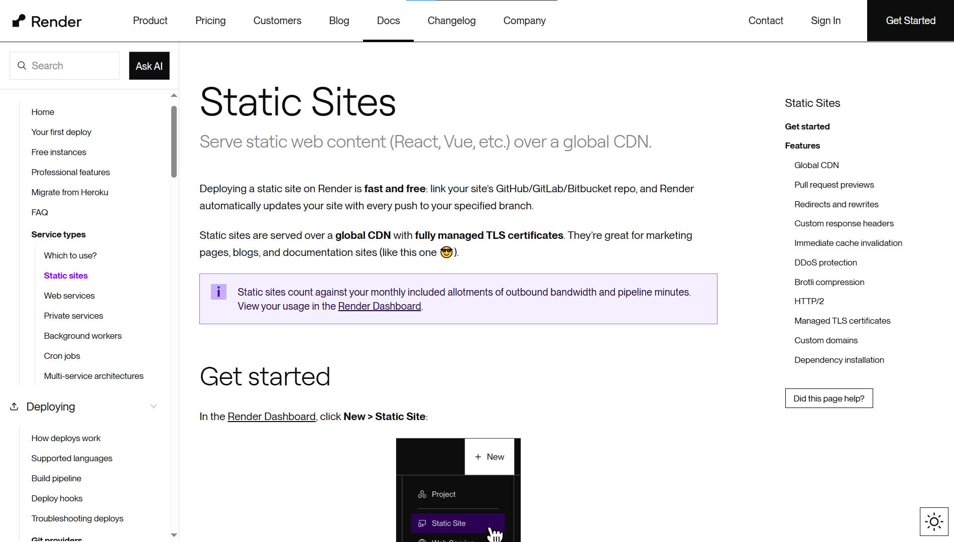 Render (Static Sites)