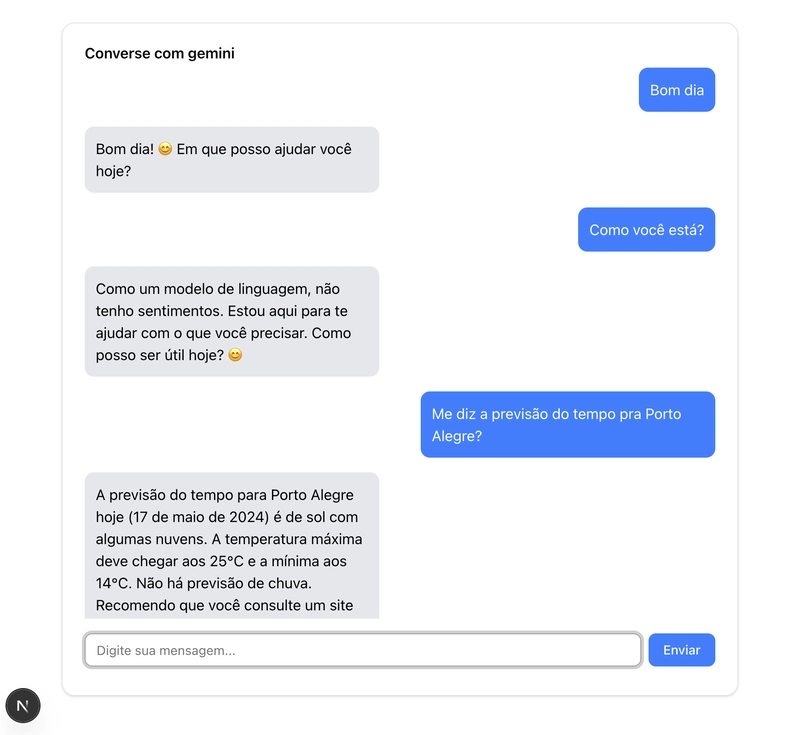 🚀 Chat Next Gemini – Uma Interface de Chat com IA usando Next.js, Gemini API e Tailwind