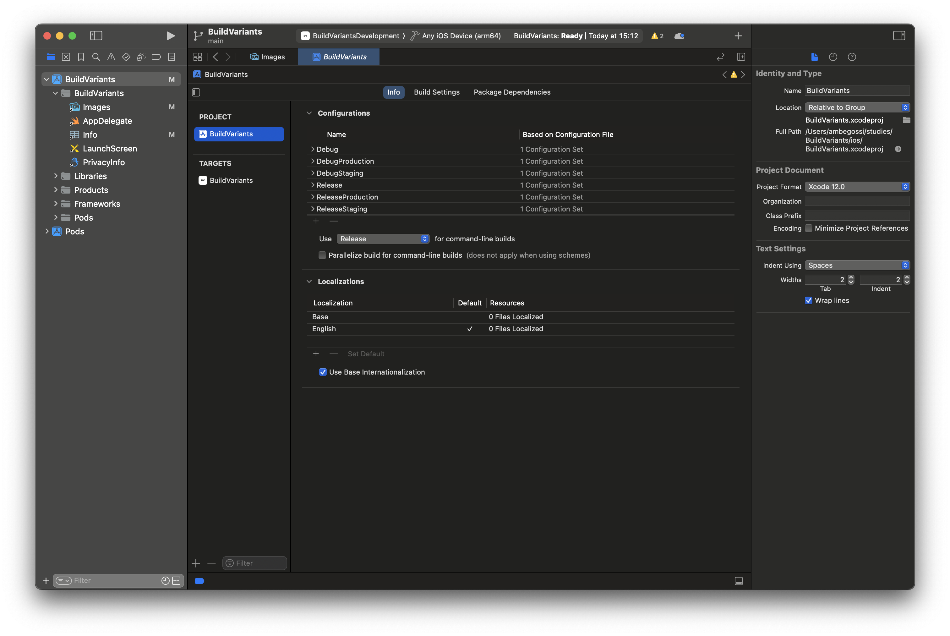 Build configurations