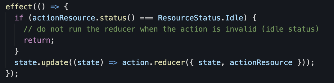 Prevent calling the reducer action when request is Idle
