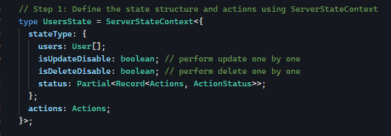 Create users state type