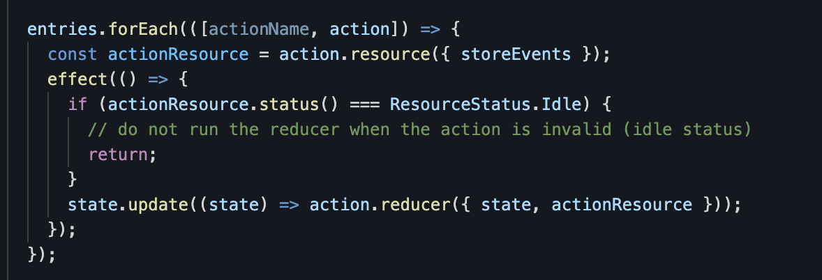 Create events based on signal using effect