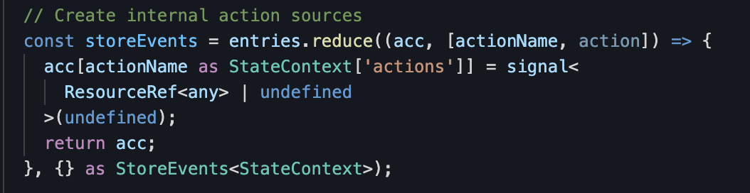 Create internal action sources