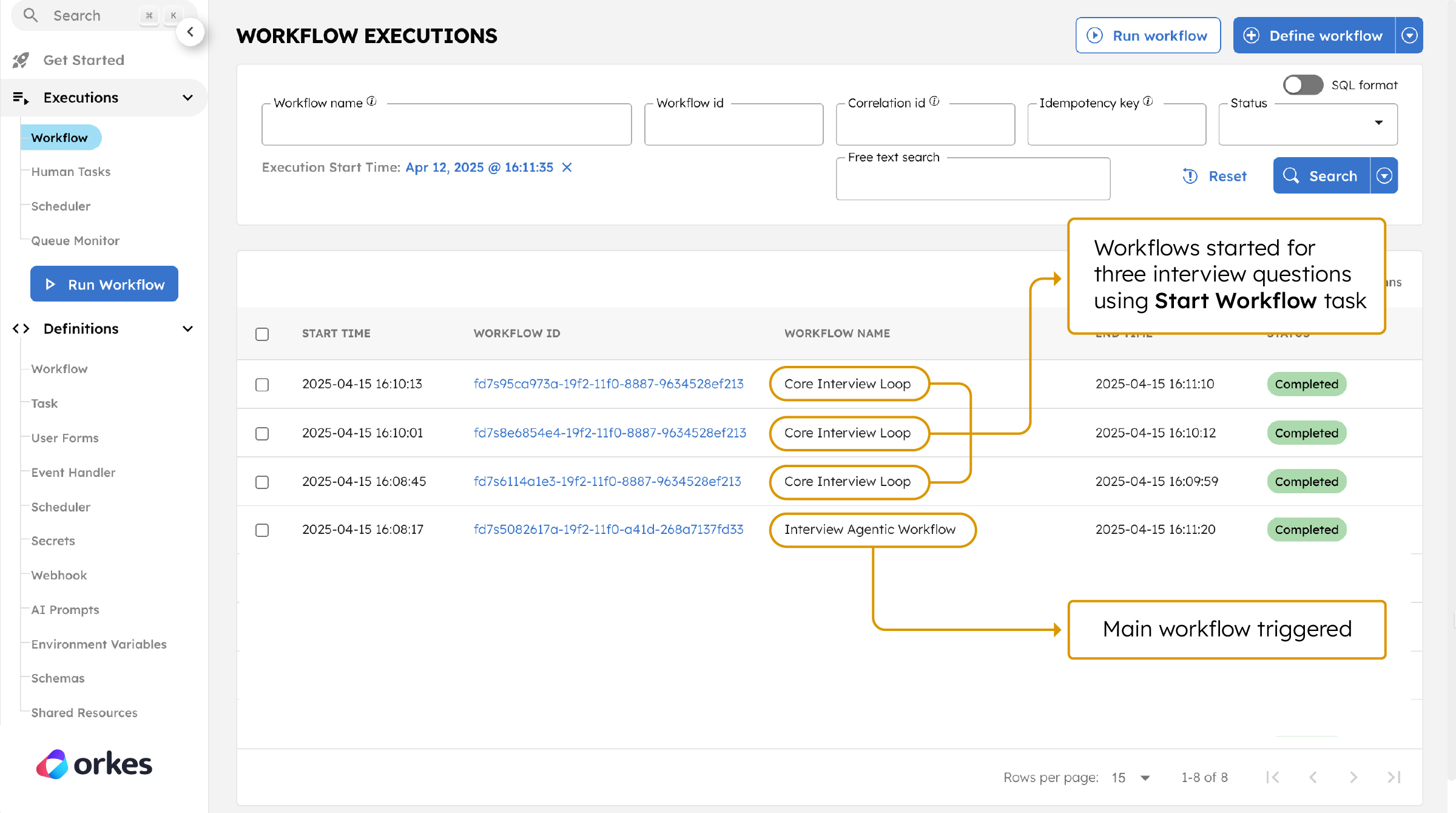 Workflows triggered in Developer Playground