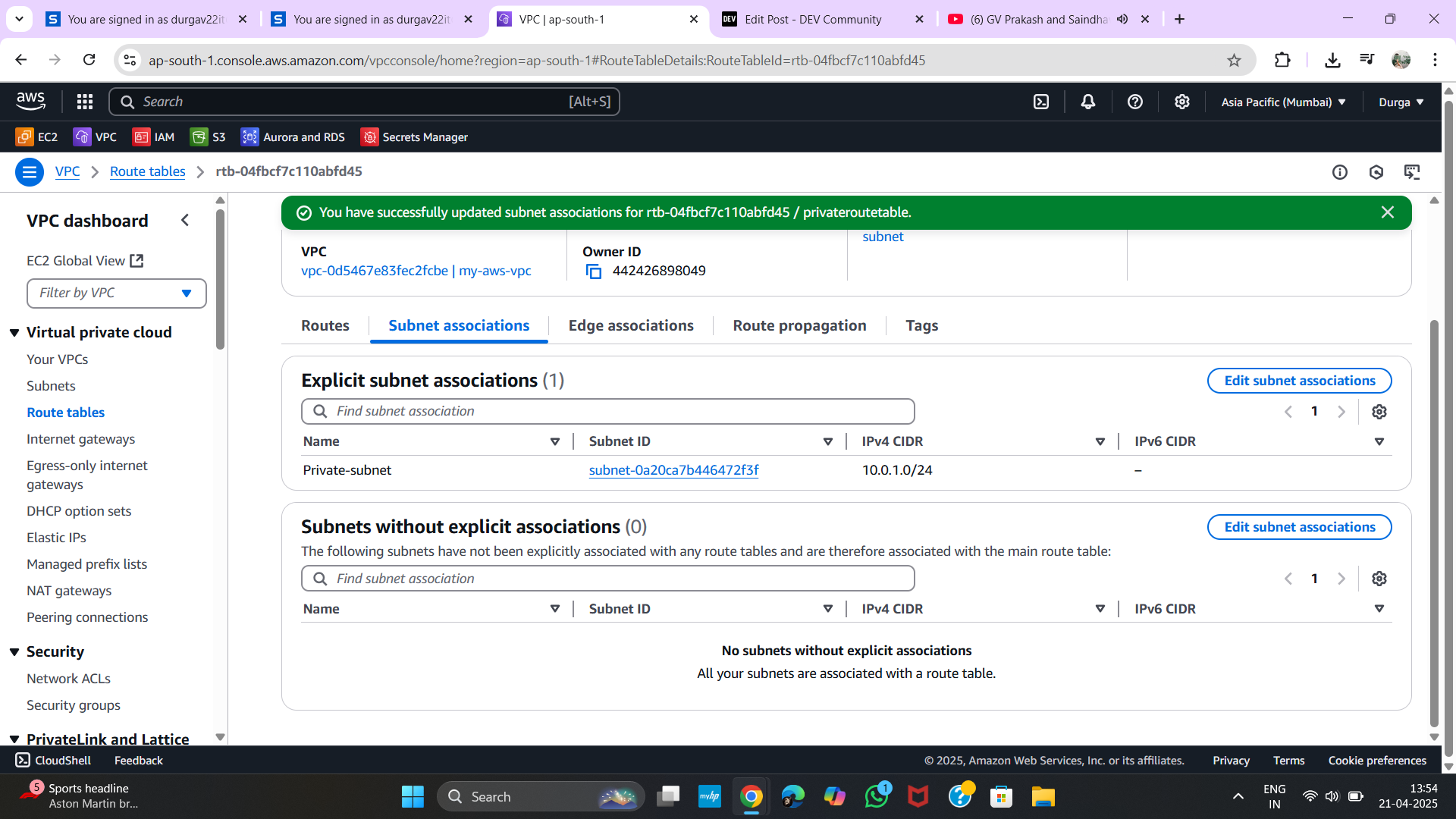Attach Private Subnet