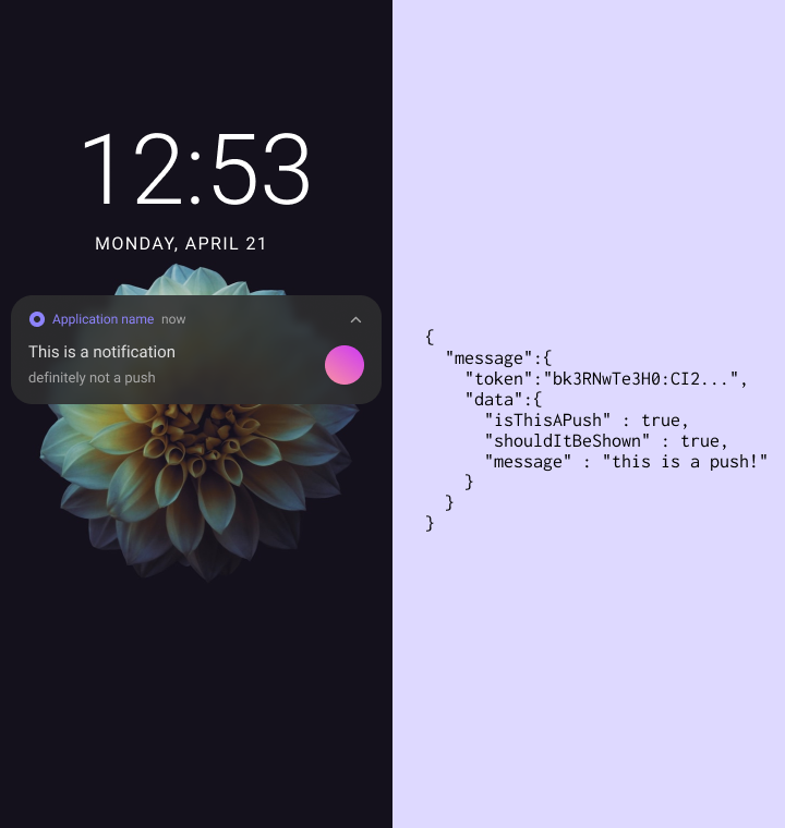 Left - notification, Right - push, don't confuse them
