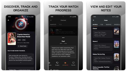 Mockups for Kinolist