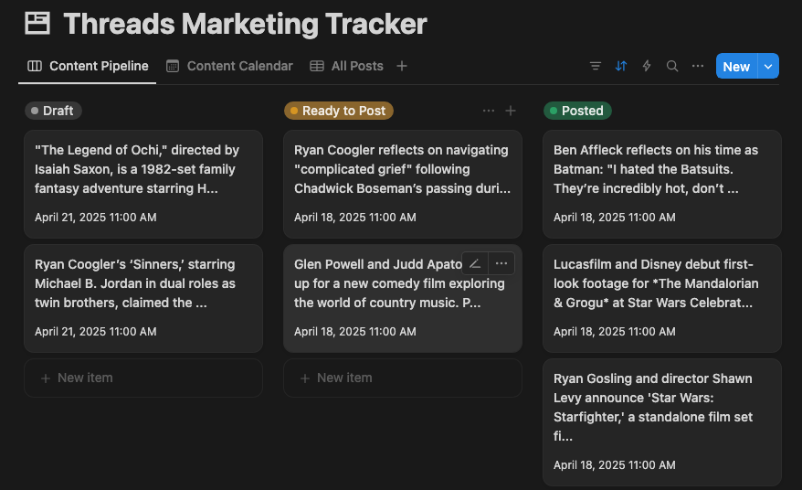 Threads Marketing Tracker