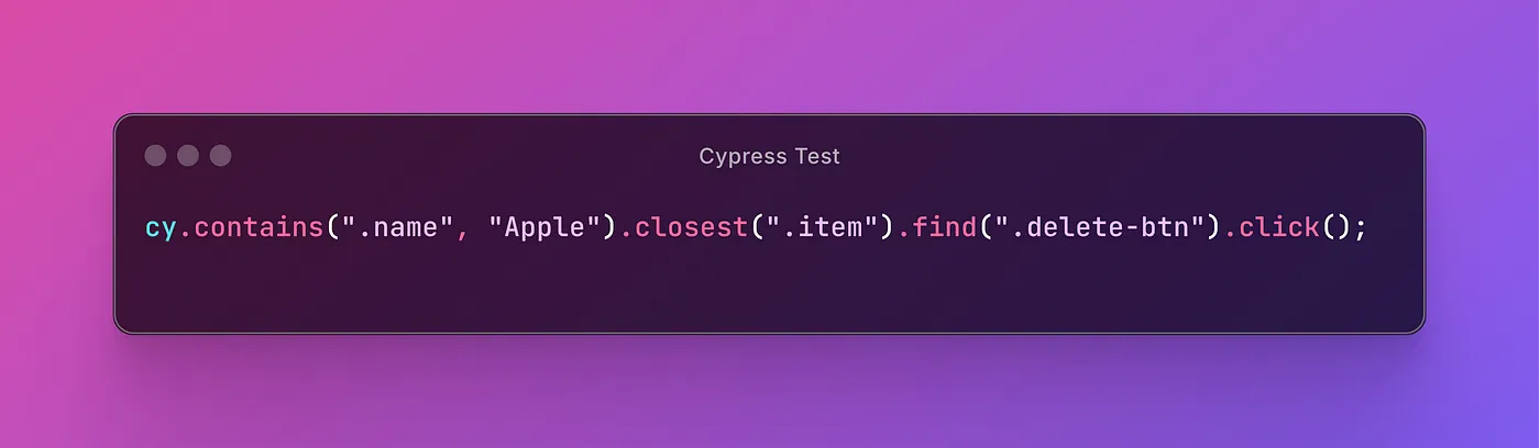 Cypress Code