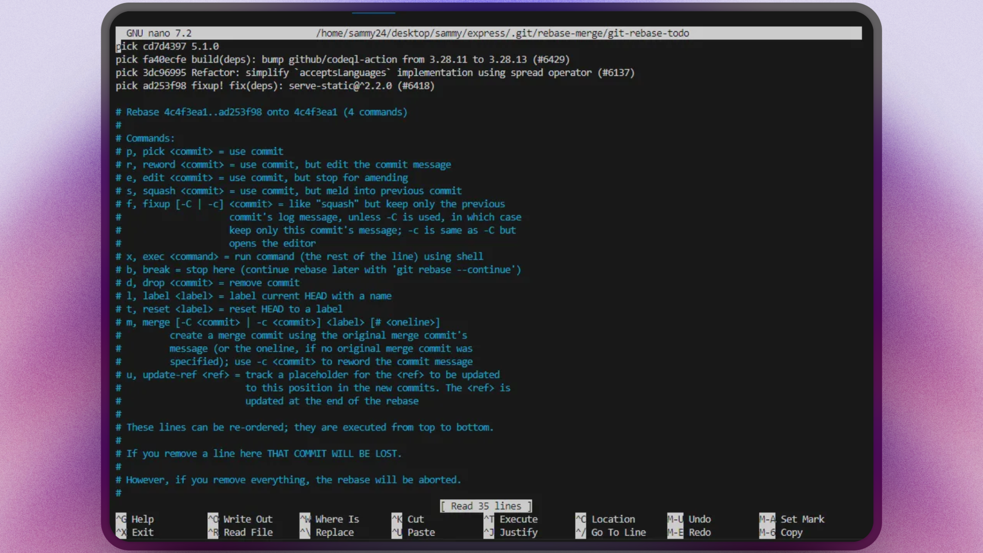 Rebasing with  raw `--autosquash` endraw  after using  raw `git commit --fixup` endraw . Git automatically repositions the fixup under the original commit, preserving commit clarity while incorporating your correction.