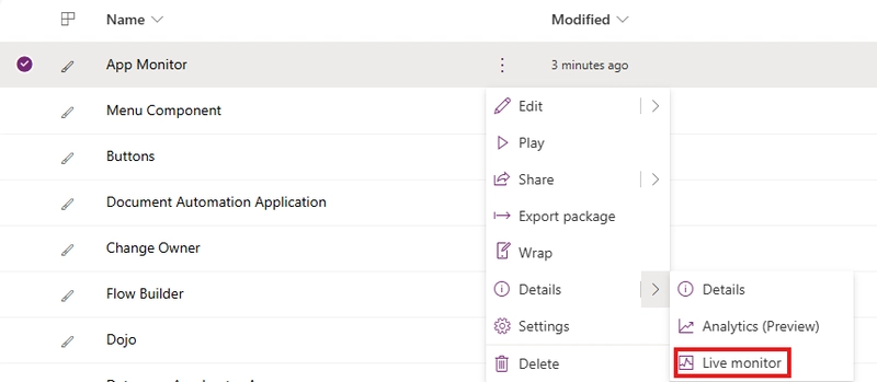 Power Apps - Using The Advanced Tool Monitor