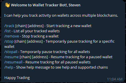 How to develop professional EVM Wallet Tracking Telegram Bot