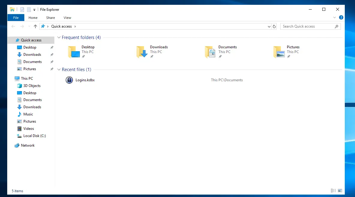 Figure 2: KeePass database found in the Documents folder