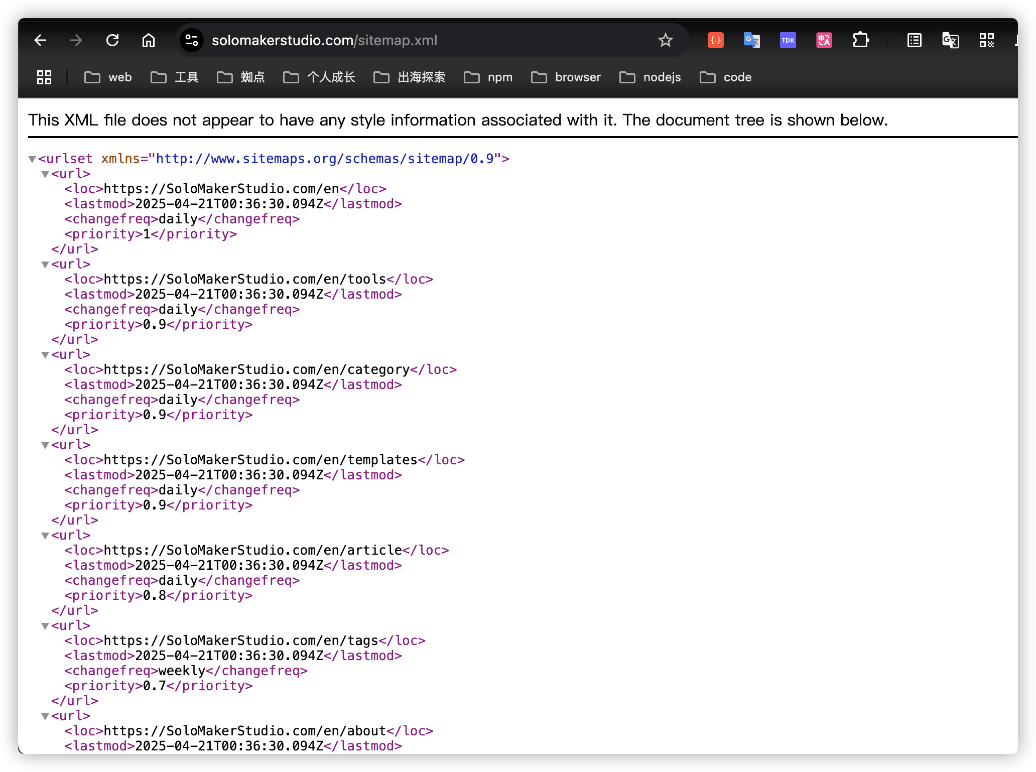 sitemap.xml with hreflang