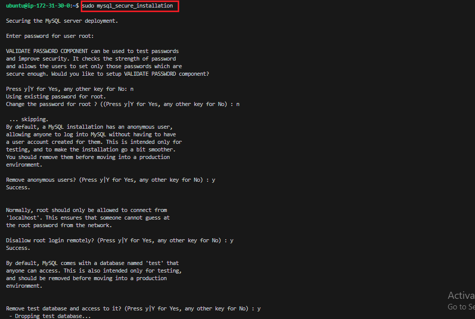 Change root password