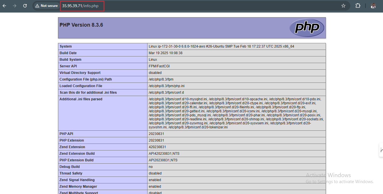 PHP page