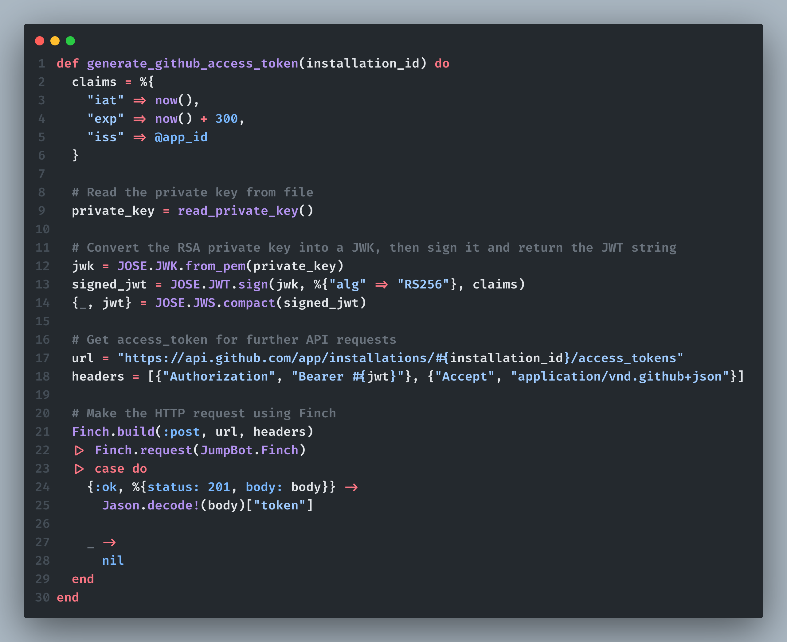 generate access token function