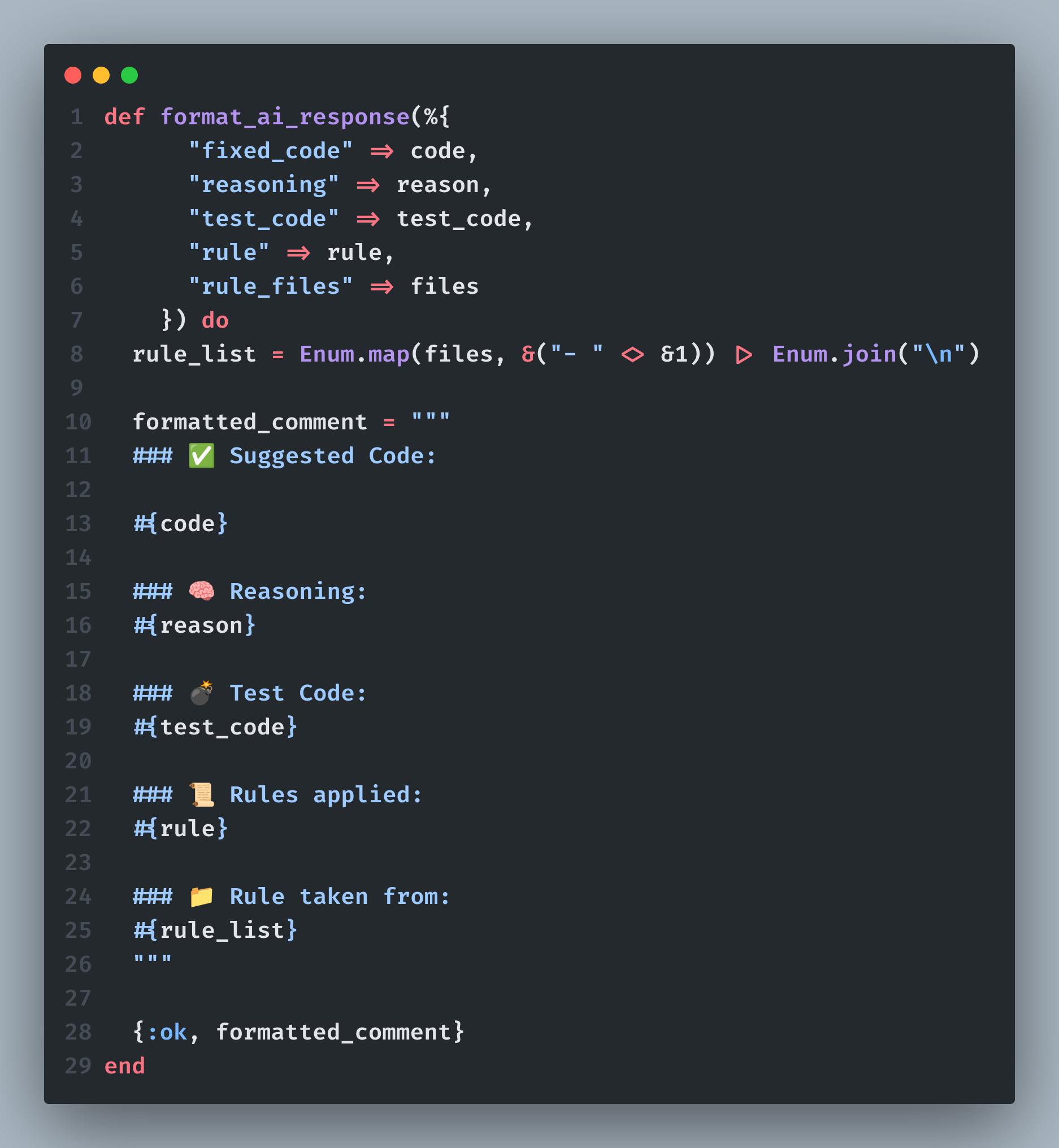 format ai response