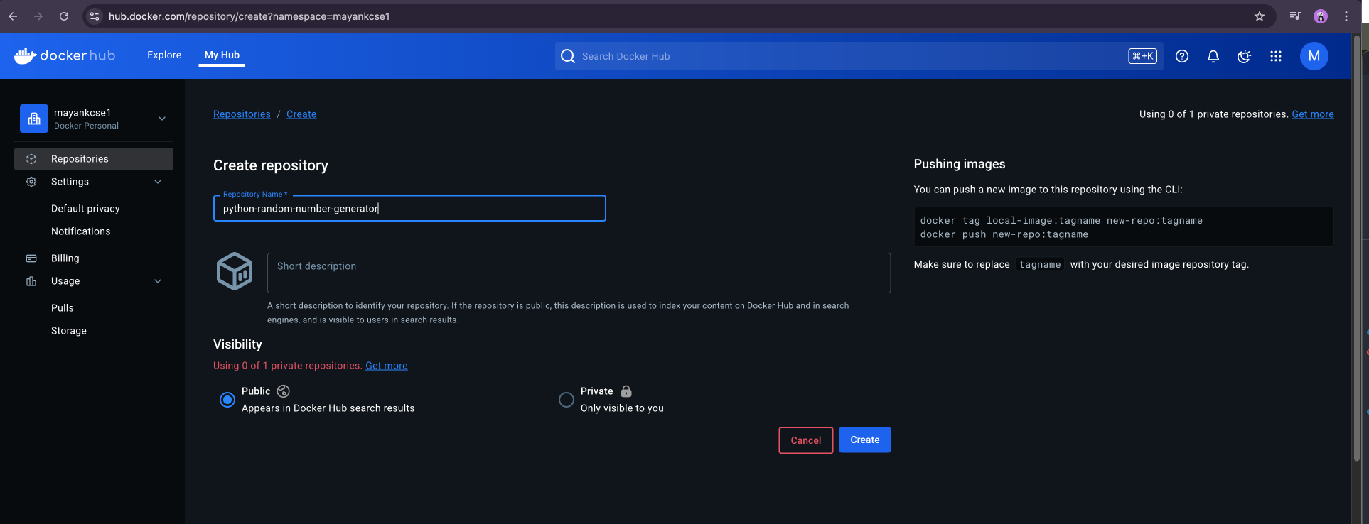 docker-new-registry-creation