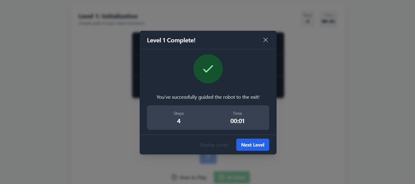 Robot successfully reaching the maze goal