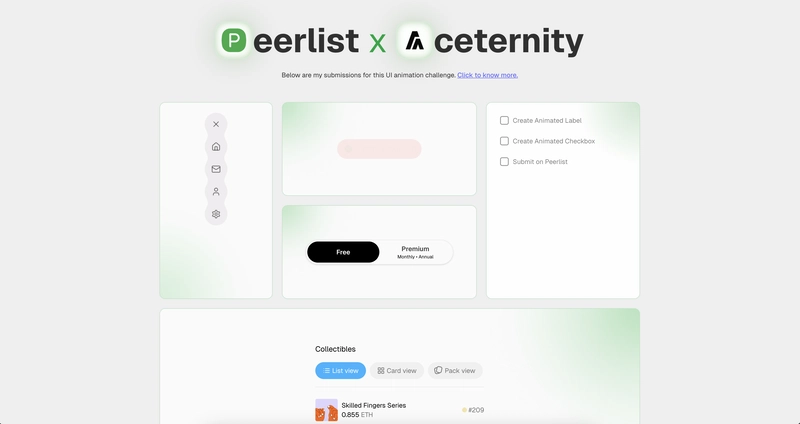 How I won Peerlist x Aceternity UI animation challenge: My problem solving approach