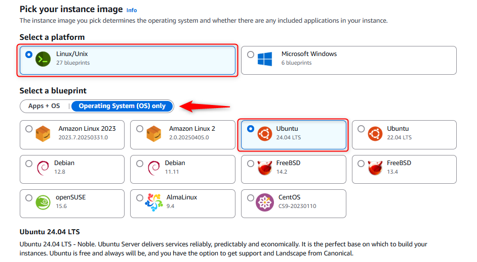 Choose OS
