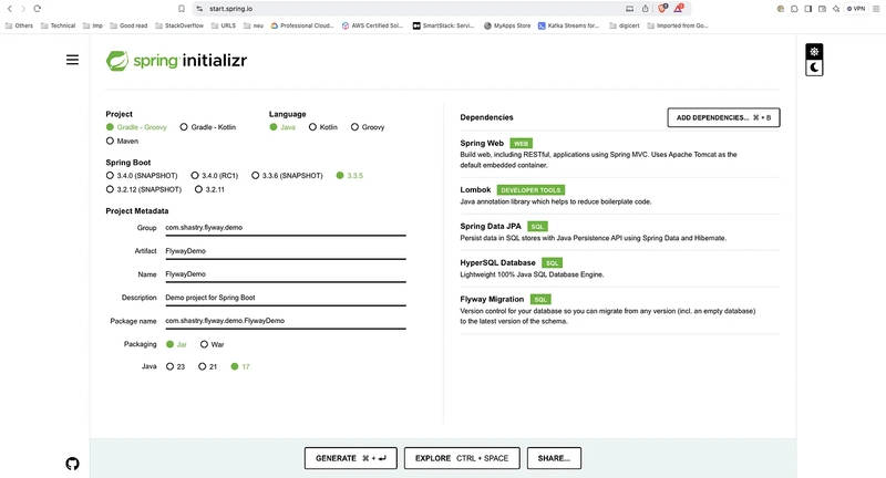 Flyway Set-up and Integration with Spring Boot, a simple Hands-On
