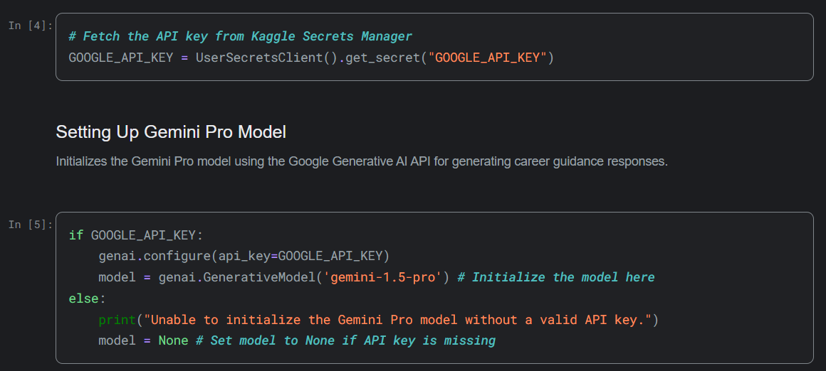 Setup block with Gemini Pro key