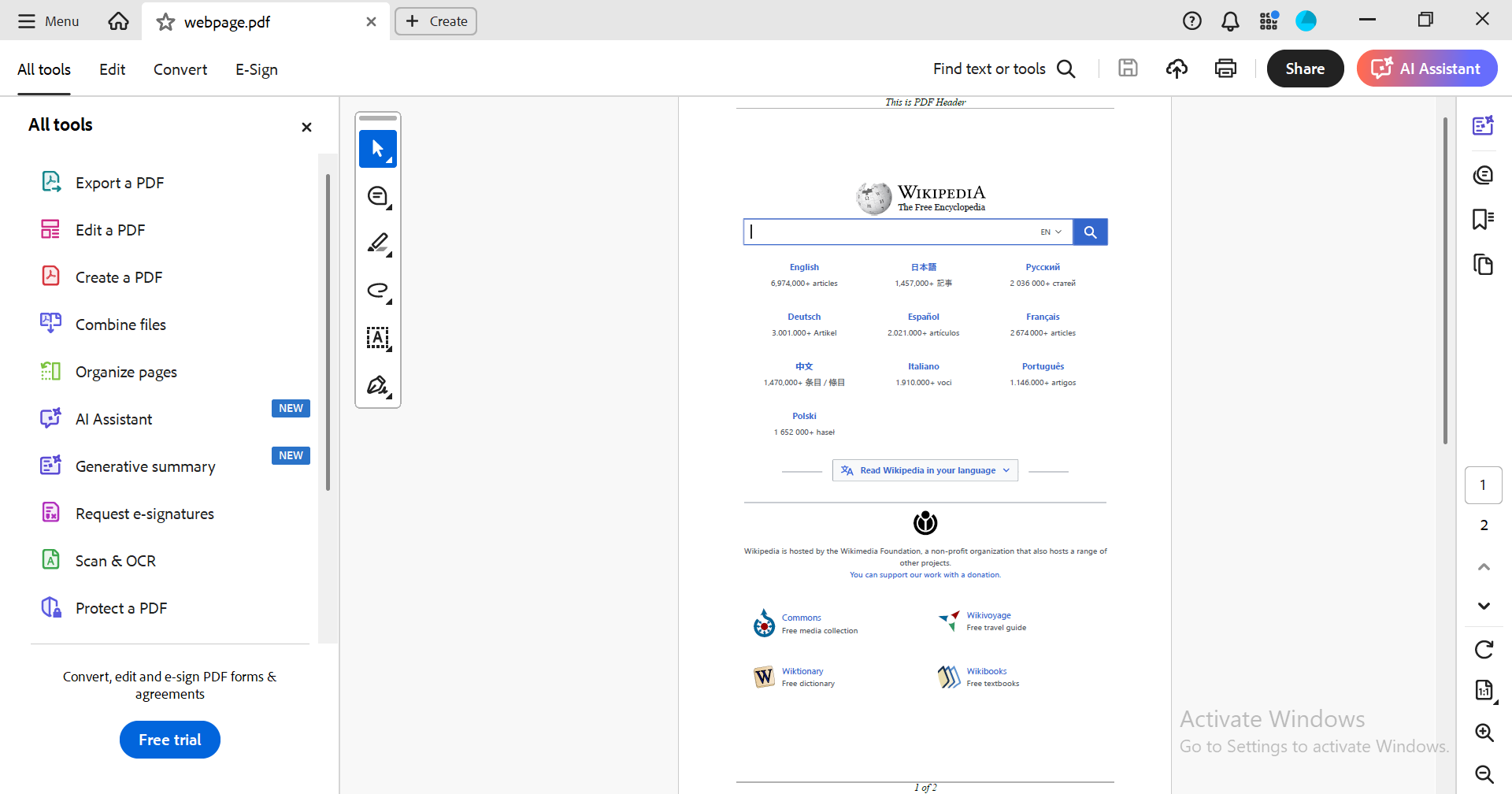 Add Header and Footer in PDF .NET core