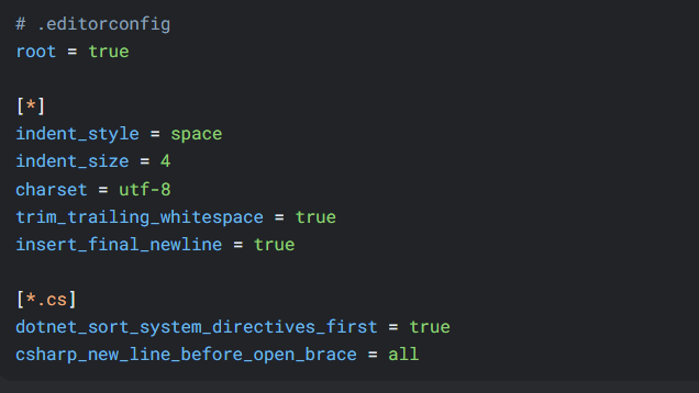 Add an .editorconfig file to your solution right from the start! 🛠️
