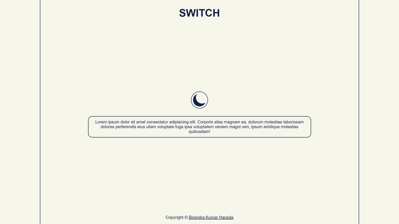 Built a Theme SWITCH