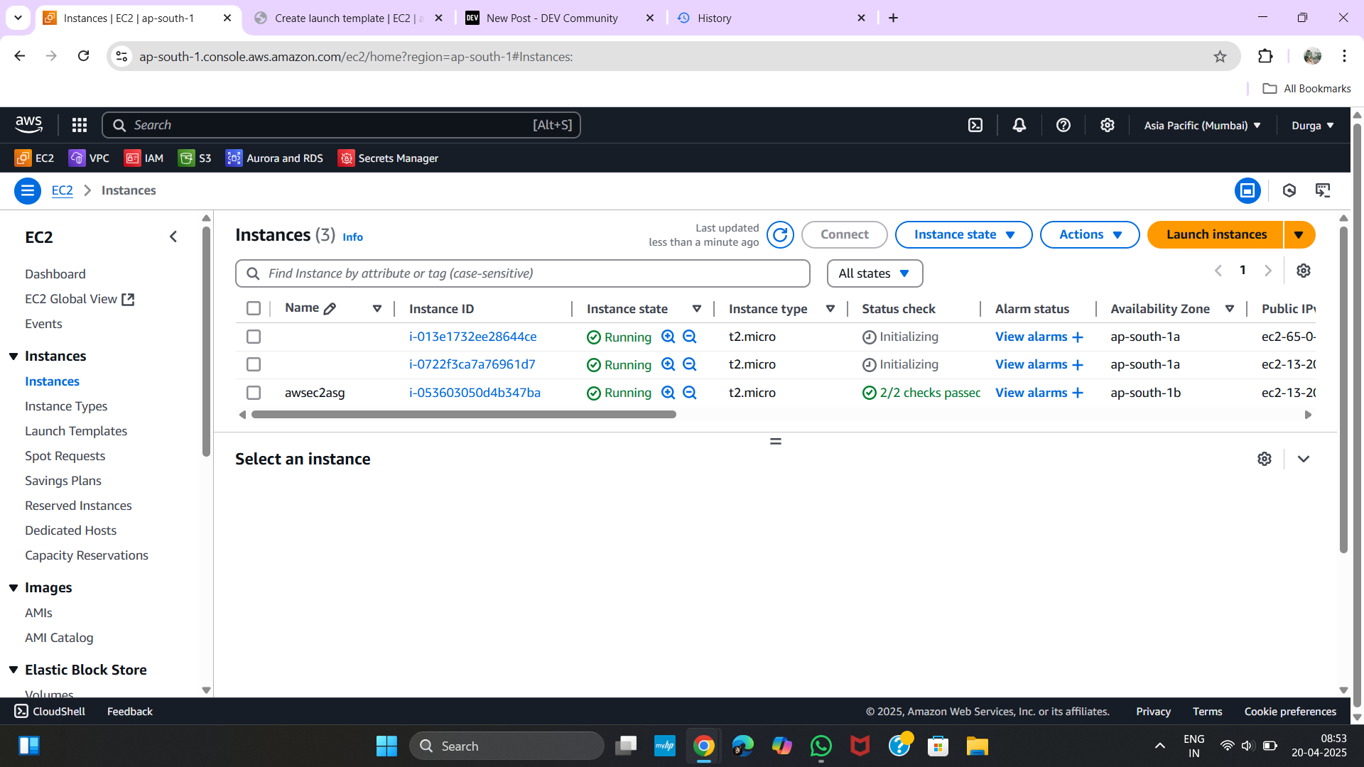 EC2 Instances Running