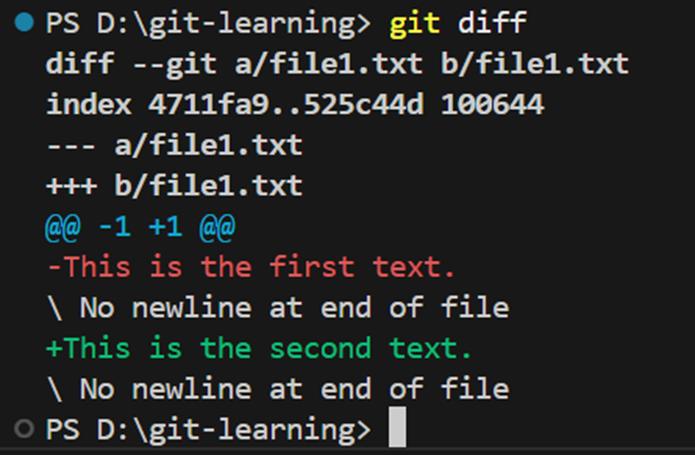 git diff output