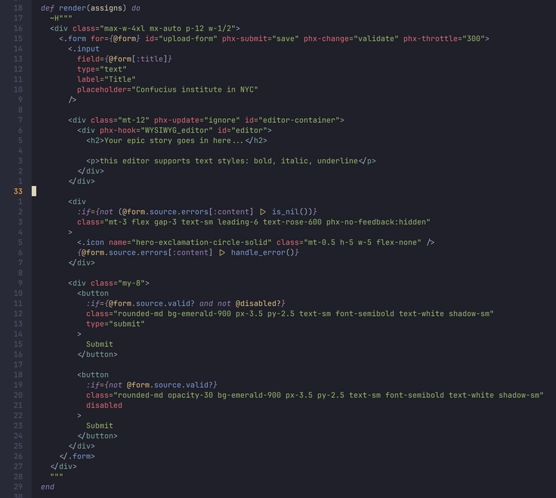 WYSIWYG editor in LiveView with embedded images that are uploaded to S3 bucket