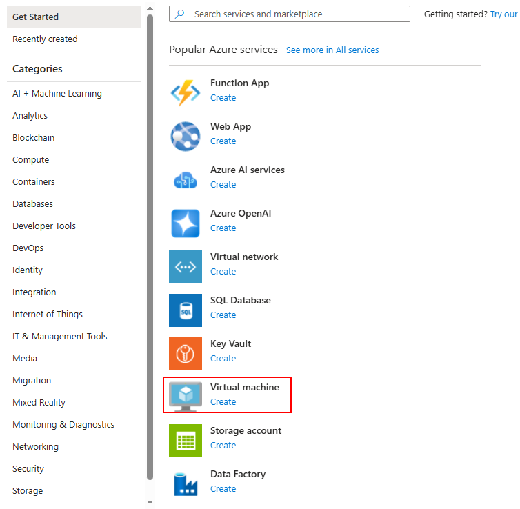creating a vm