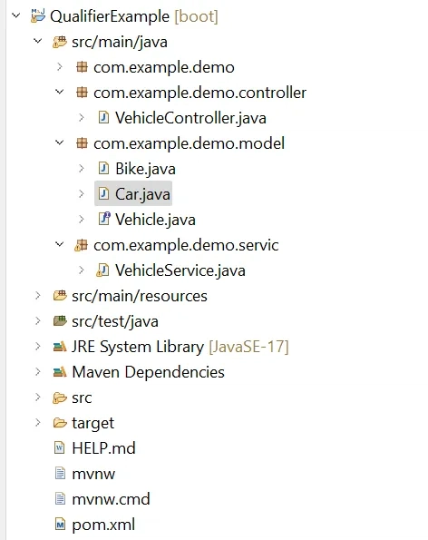 @Qualifier Example in Spring Boot