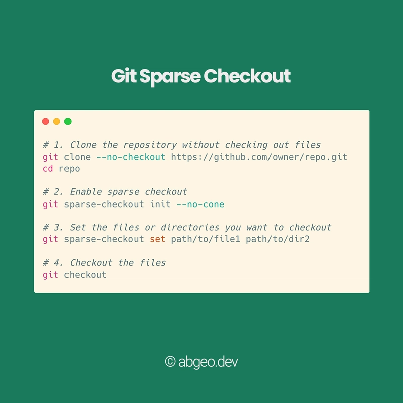 Git Sparse Checkout: Clone a Single File or Directory