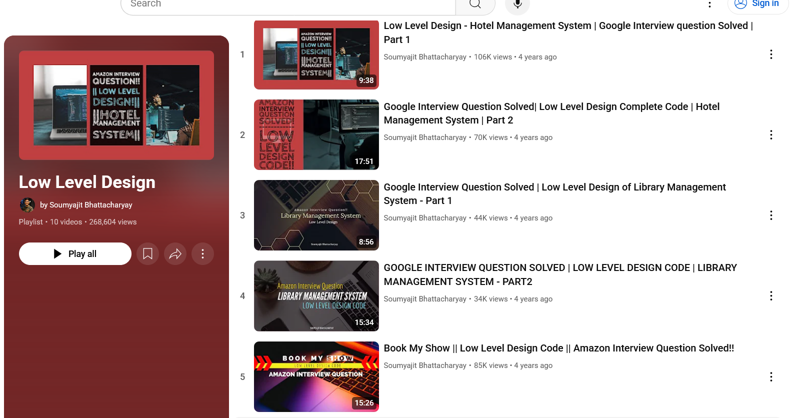 Low-Level Design Playlist