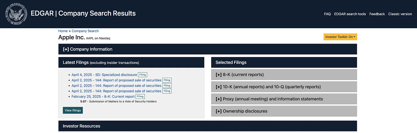 SEC filings