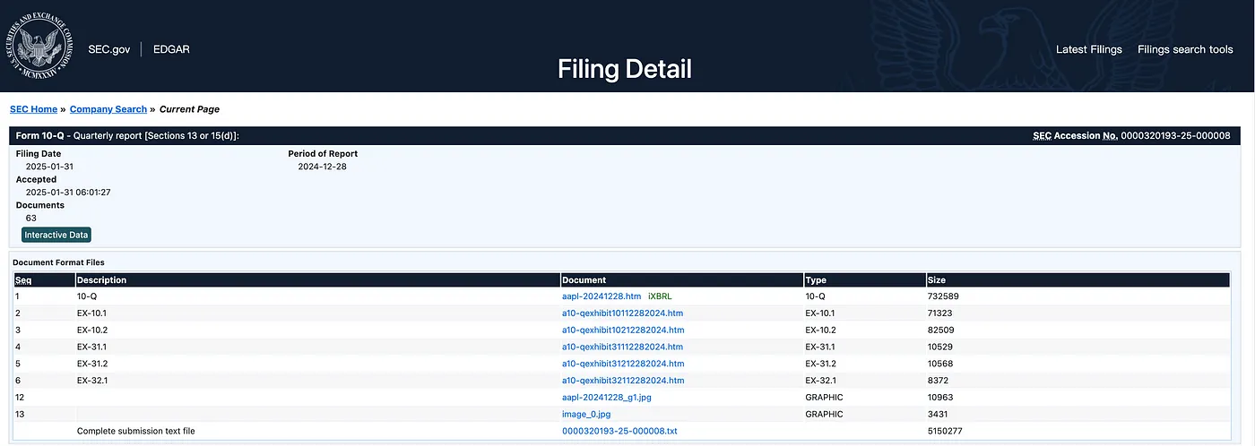SEC filings