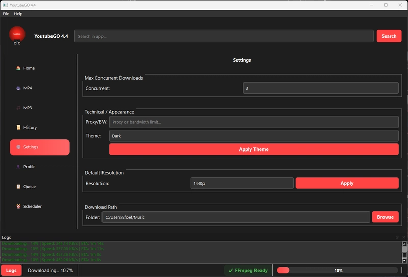 YouTubeGO: An Open-Source YouTube Downloader Built with PyQt5 + yt-dlp + FFmpeg