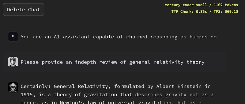 Mercury Coder - A Quick Test of Diffusion Language Model