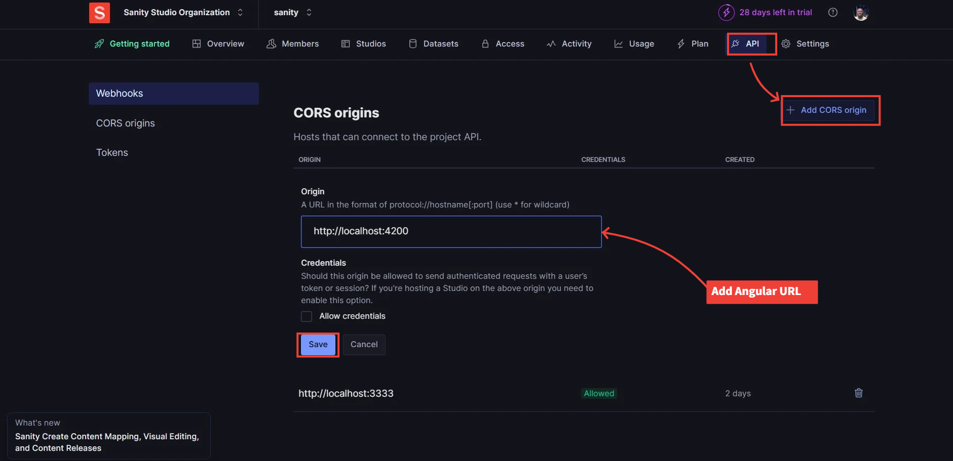 Sanity CORS ERROR SOLUTION