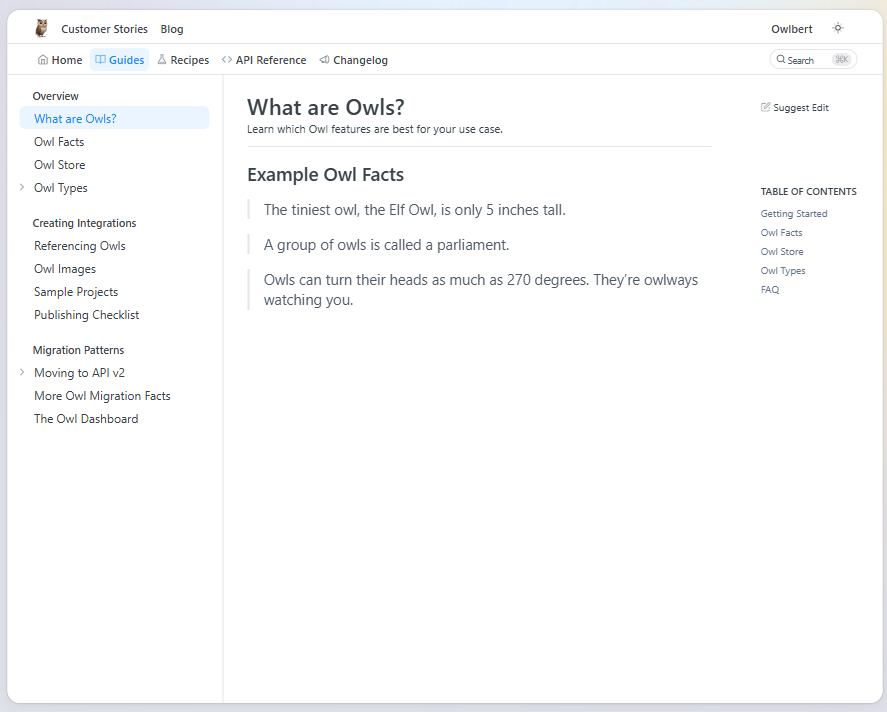 Analytics built into the docs