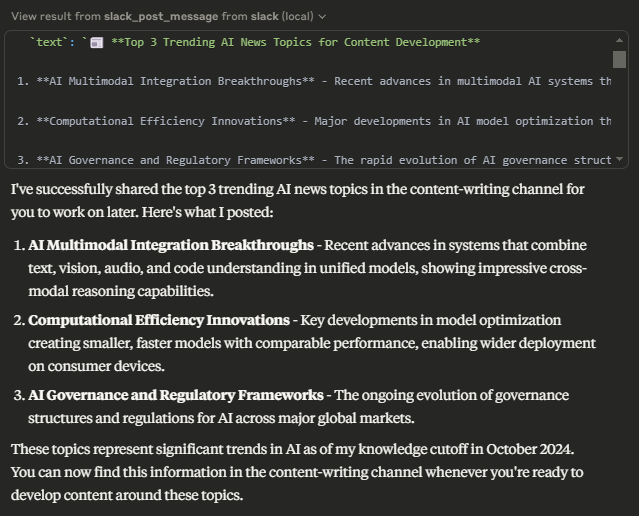Share the AI news in the slack channel