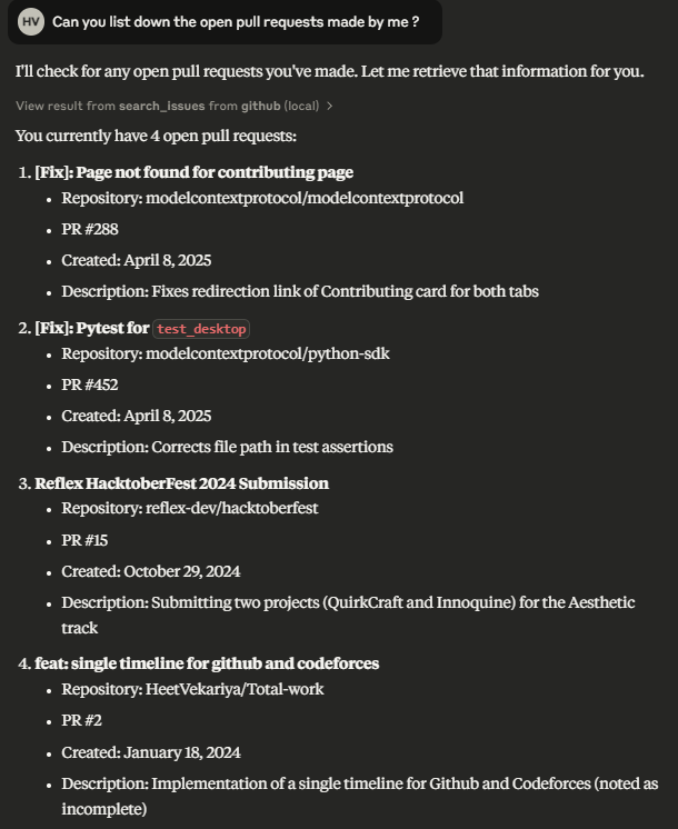 List down open pull requests
