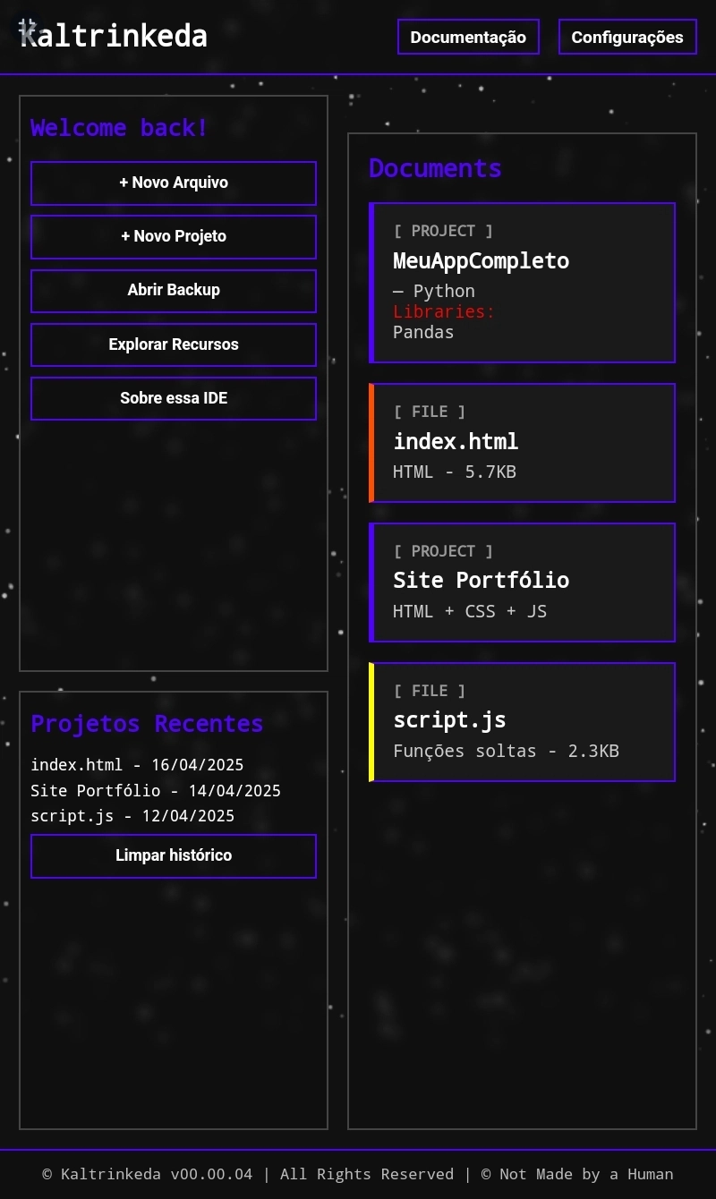 Kaltrinkeda — Home Screen V2