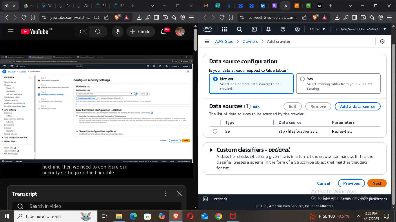 aws glue console
