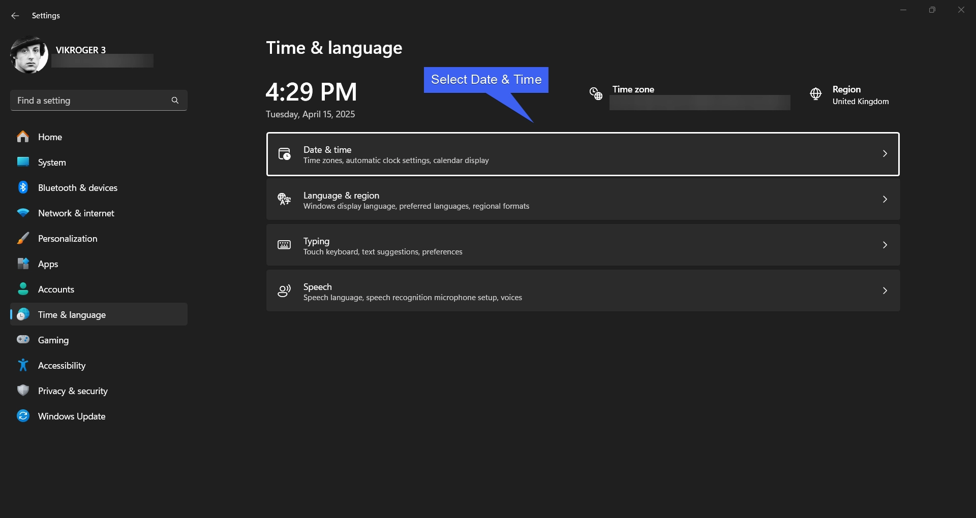 Select Date and Time